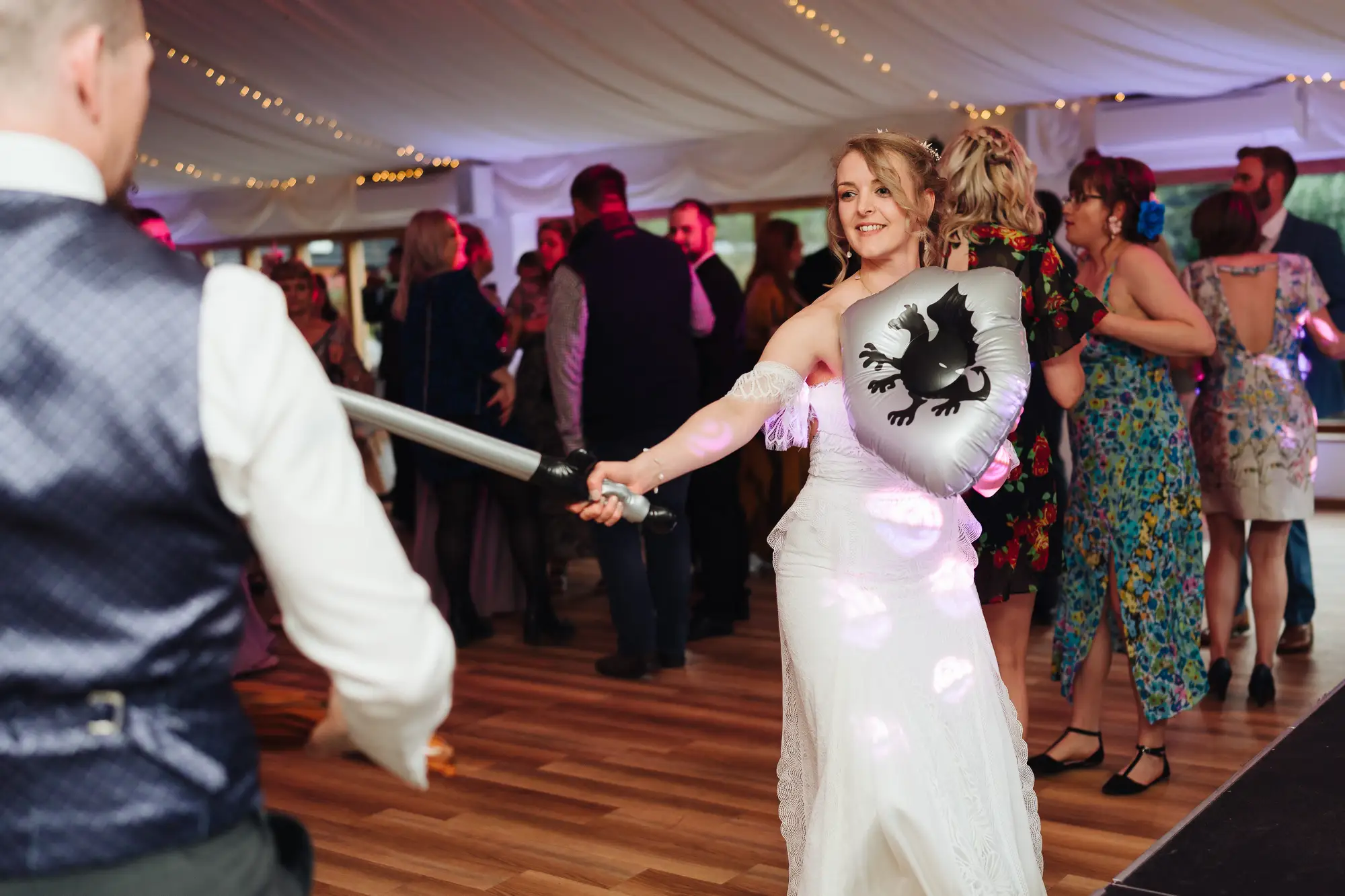 Evening wedding reception dancing, Norfolk